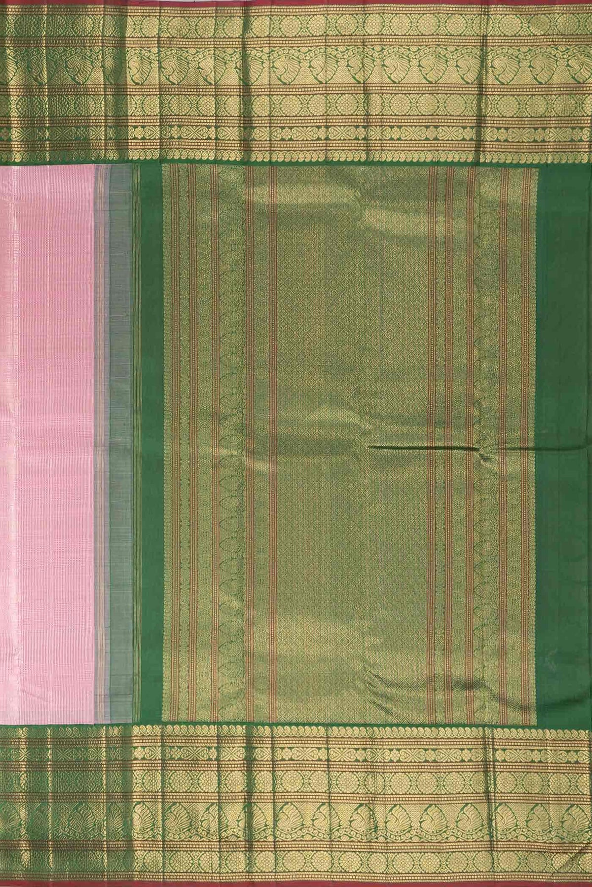 Pure Silk Pure Zari Pink Dual Tone Kanjivaram Saree