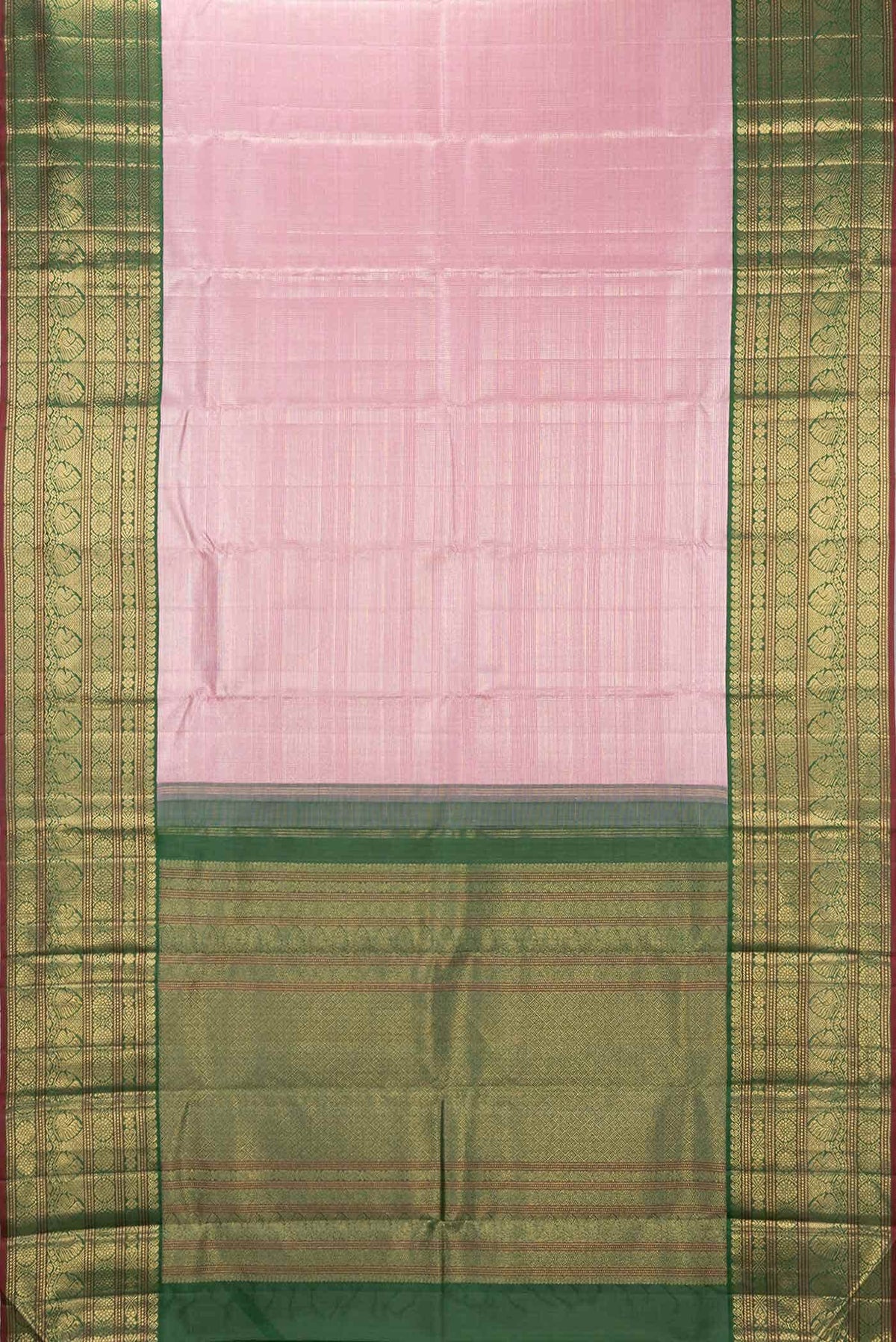 Pure Silk Pure Zari Pink Dual Tone Kanjivaram Saree