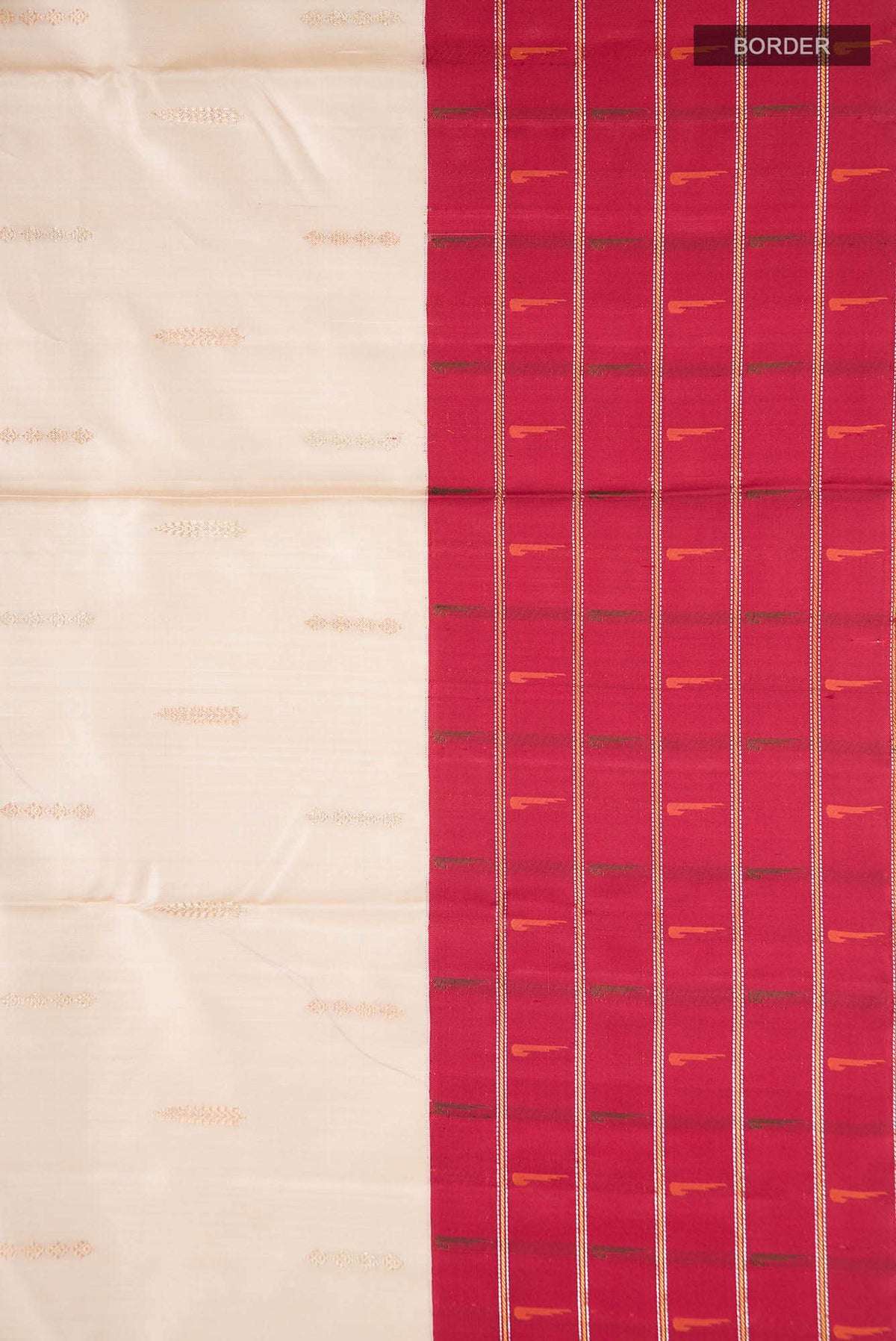 Pure Silk Pure Zari Cream Kanchipuram Saree