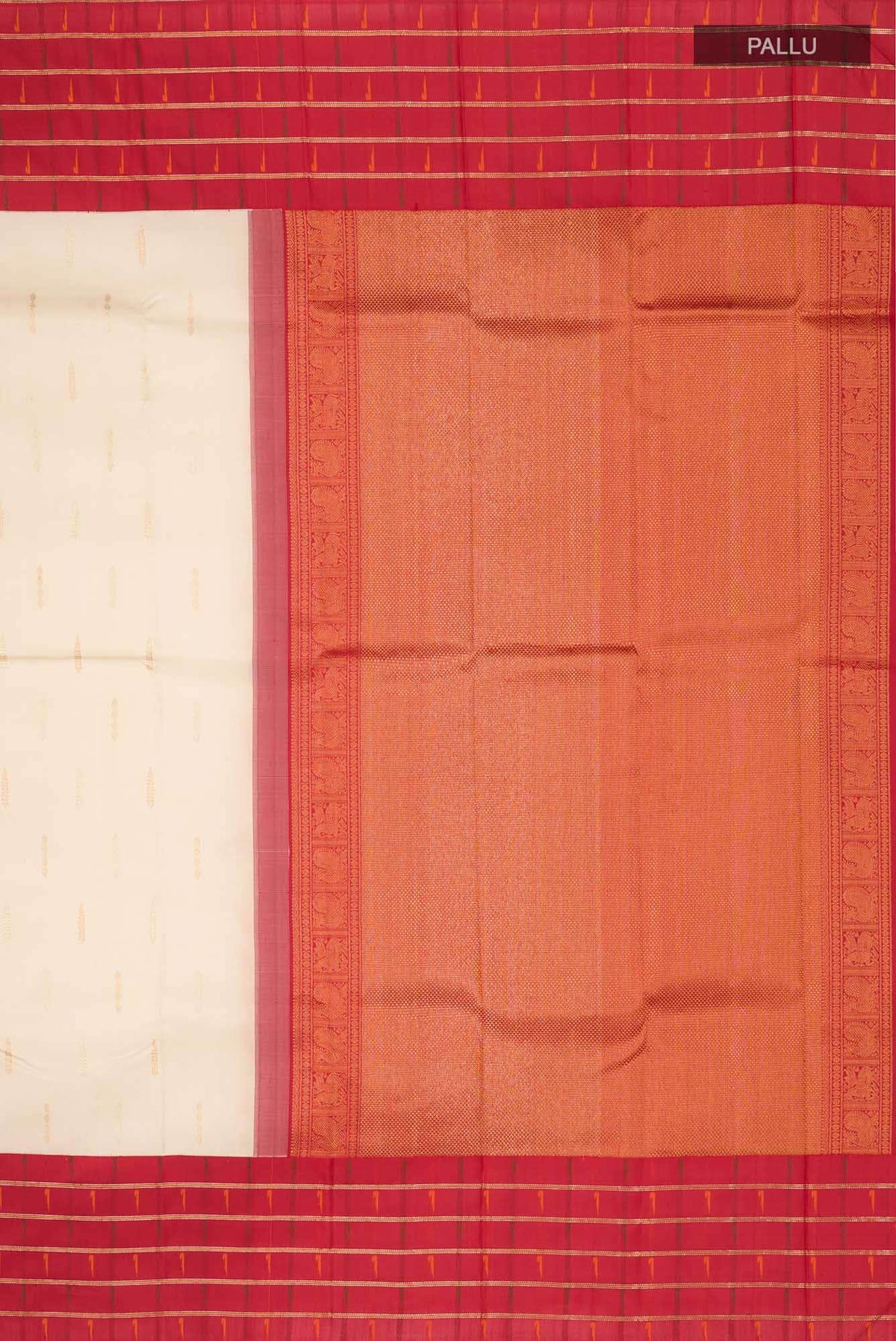 Pure Silk Pure Zari Cream Kanchipuram Saree