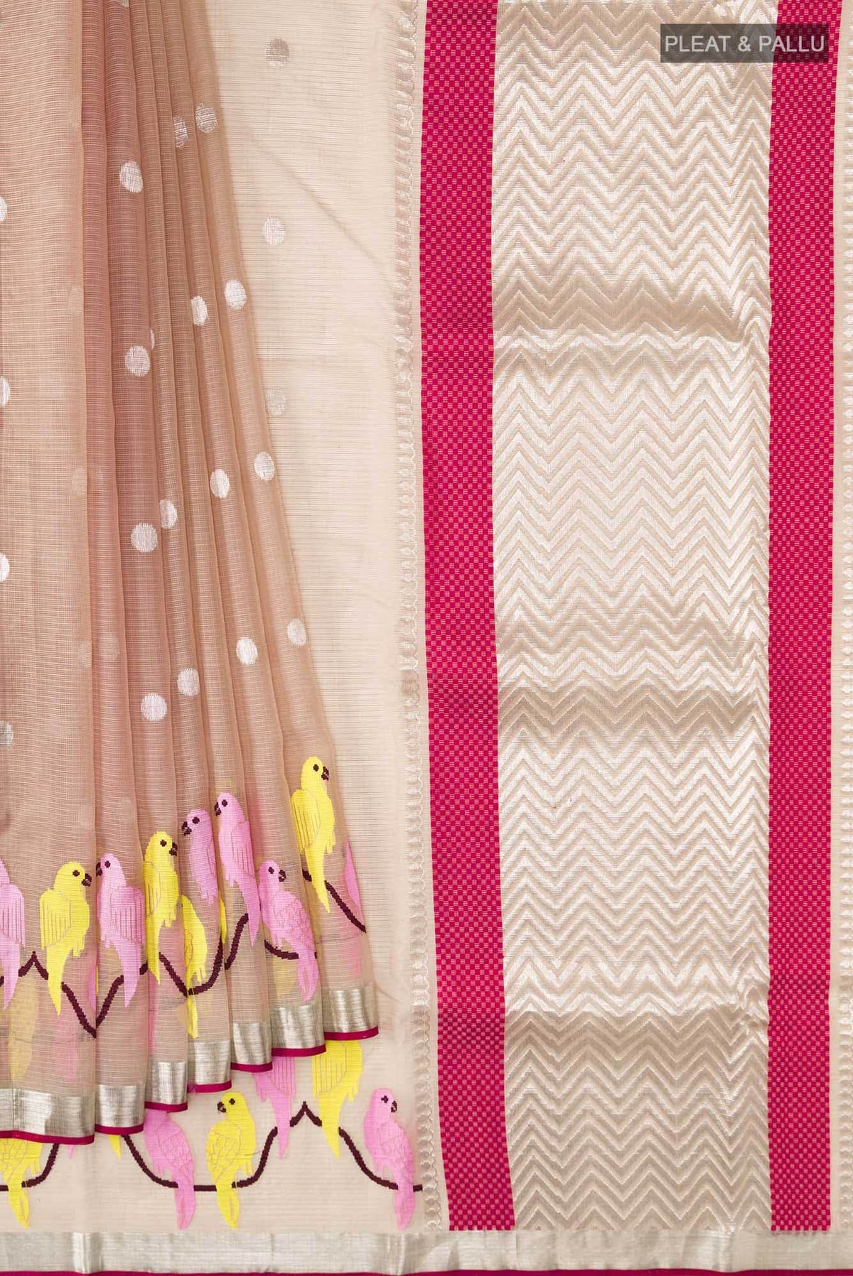 Beige Kota Silk Saree