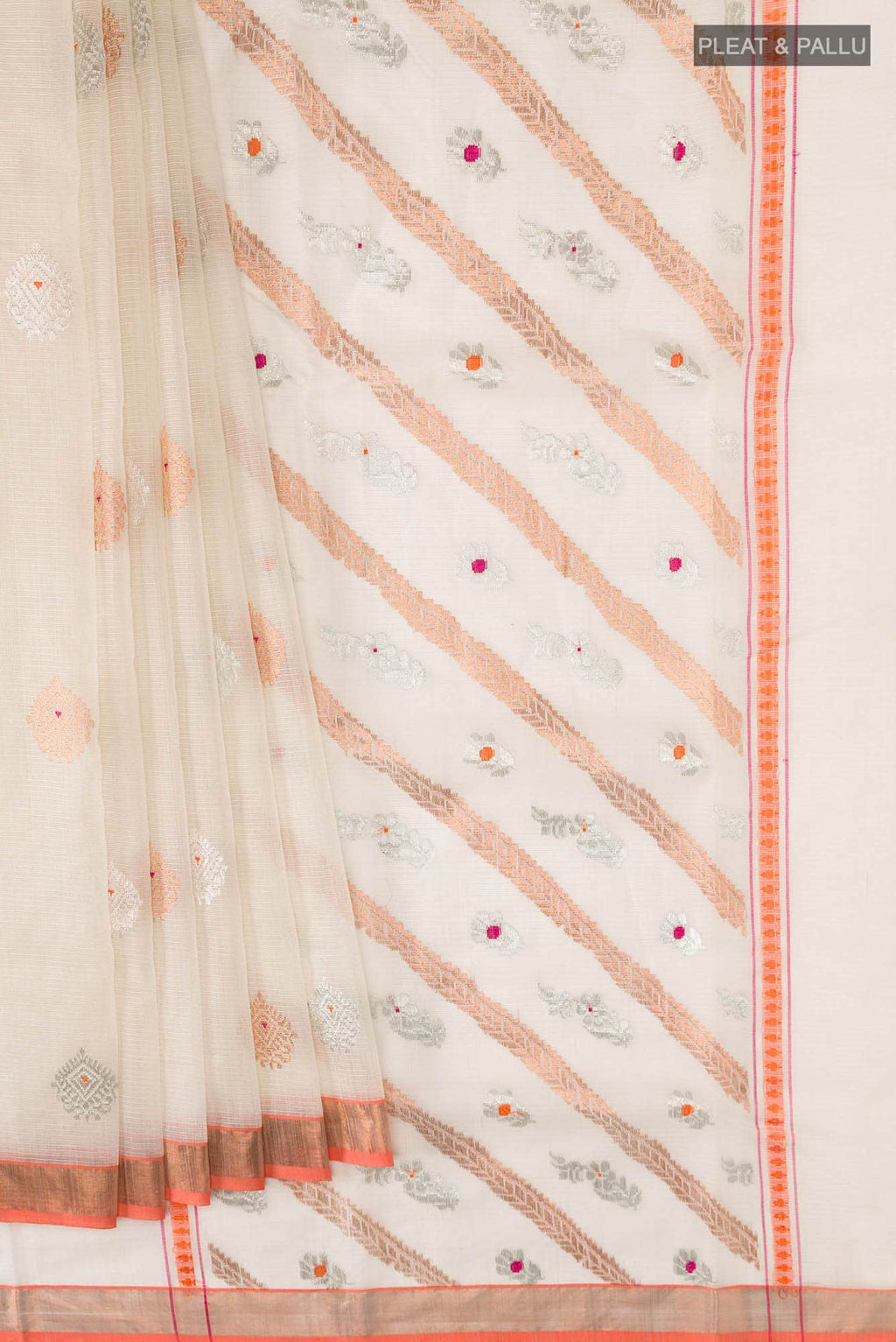 Off White Kota Silk Saree