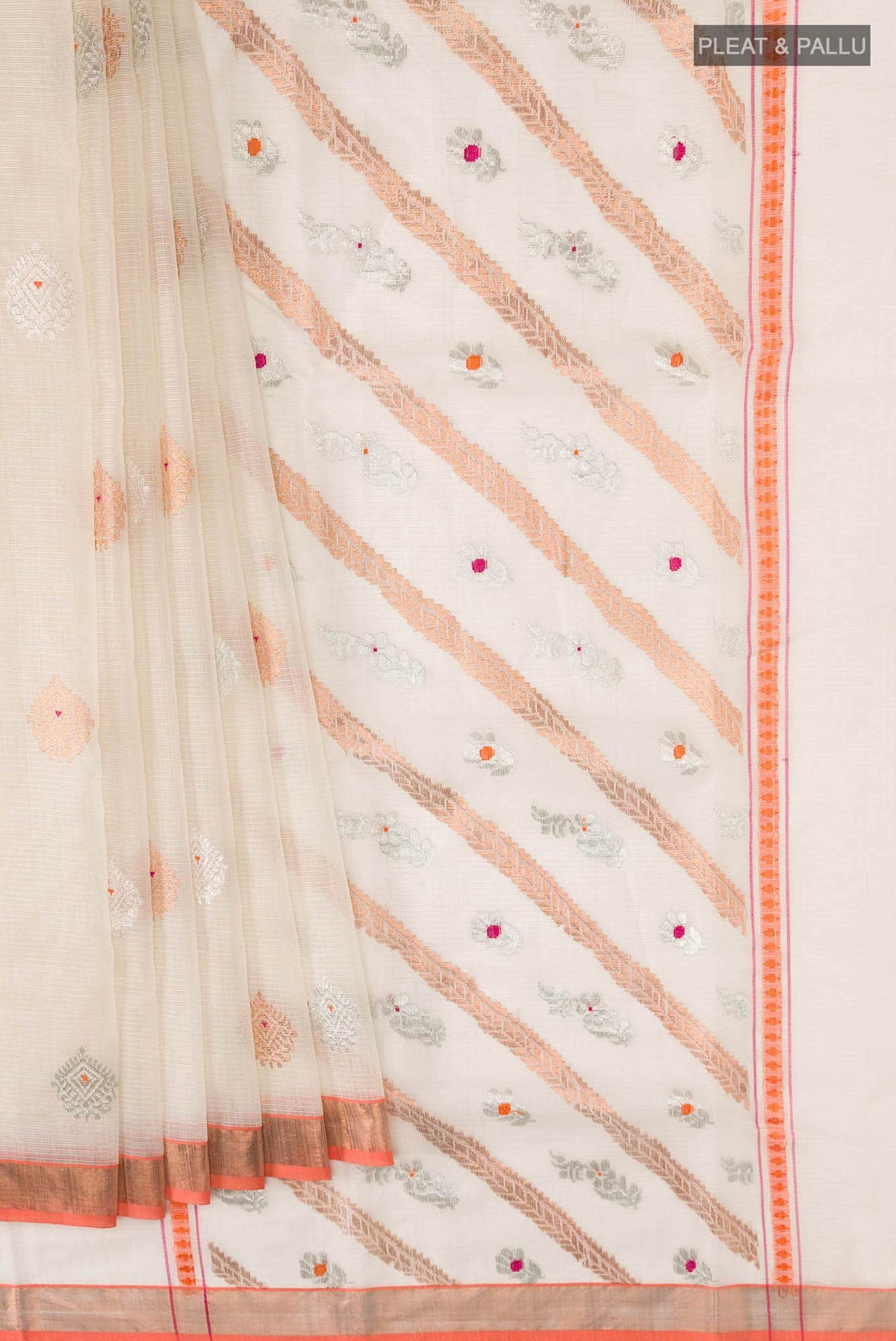 Off White Kota Silk Saree