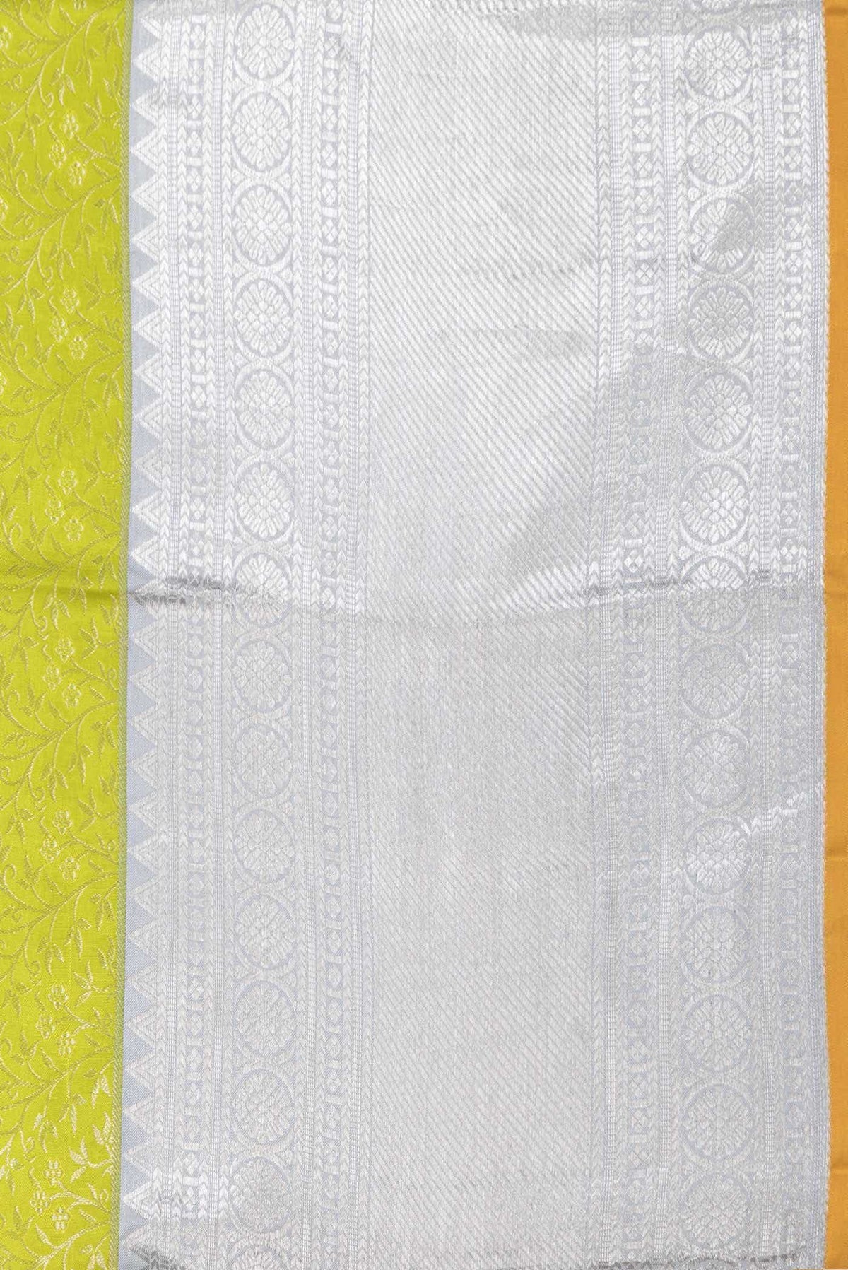 Parrot Green Dual Tone Kanchipuram Silk Saree