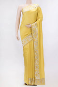 Yellow Dual Tone Tussar Silk Saree