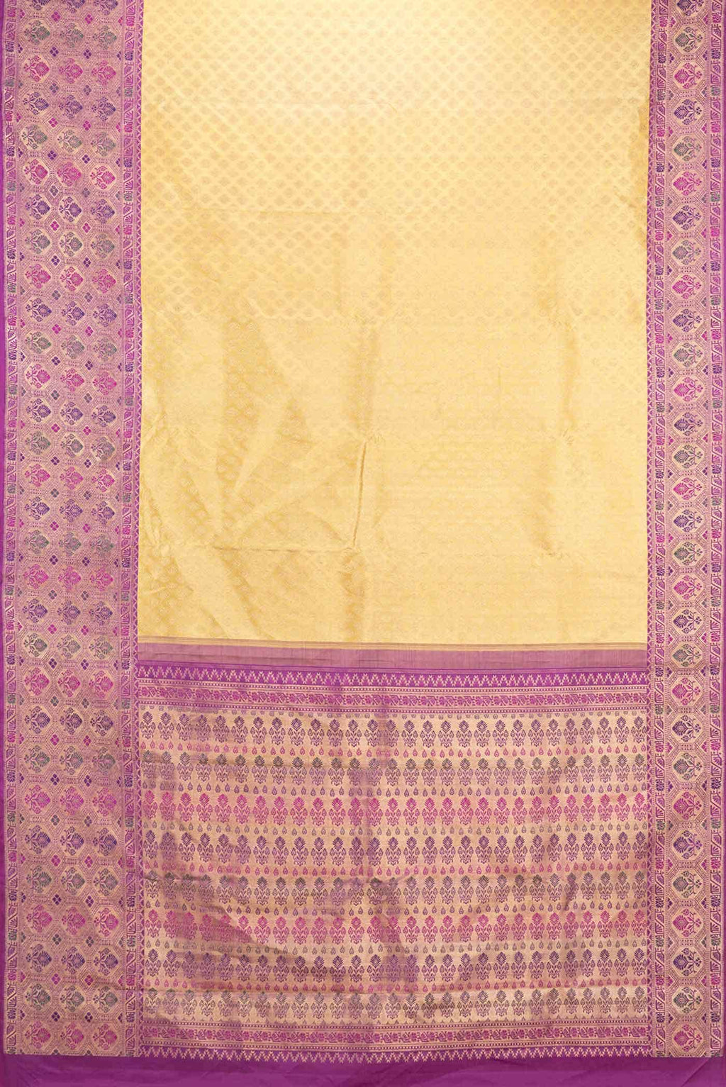 Pure Silk Pure Zari Gold Dual Tone Kanjivaram Saree