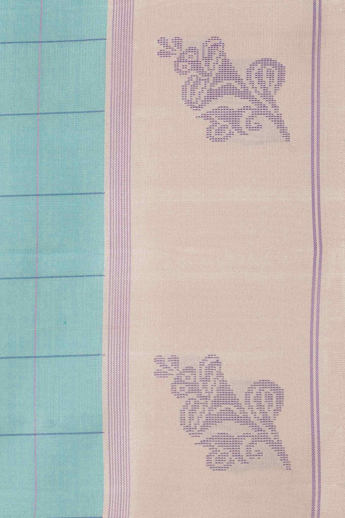 Sea Green Kanchipuram Silk Saree