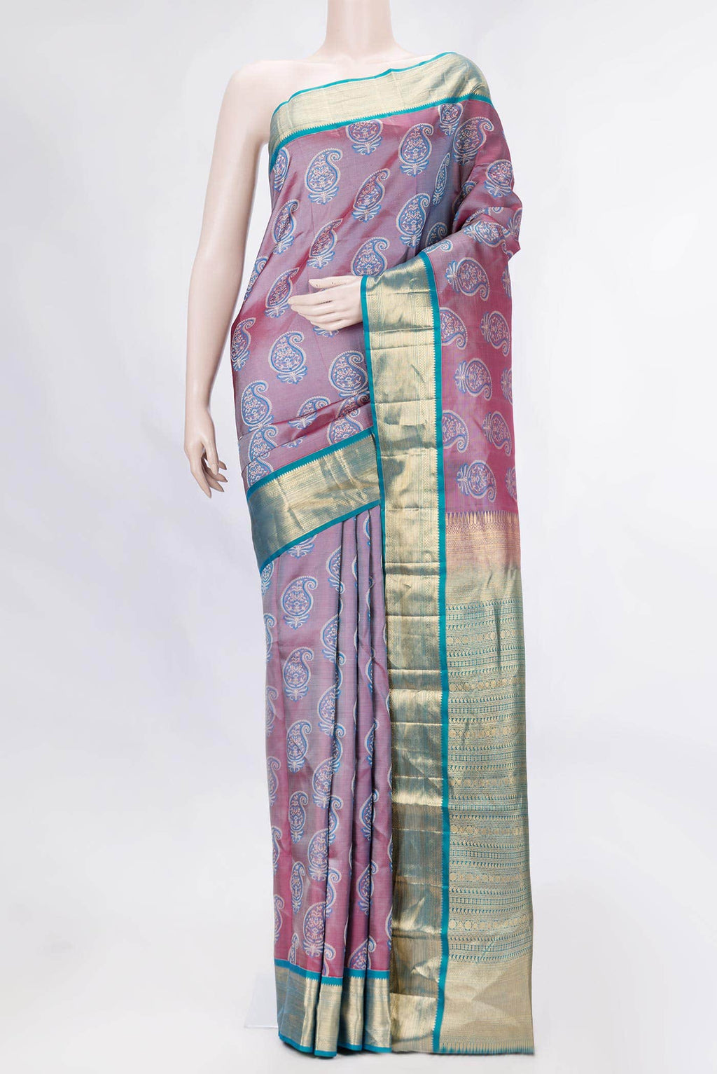 Pink Dual Tone Kanjivaram Silk Saree