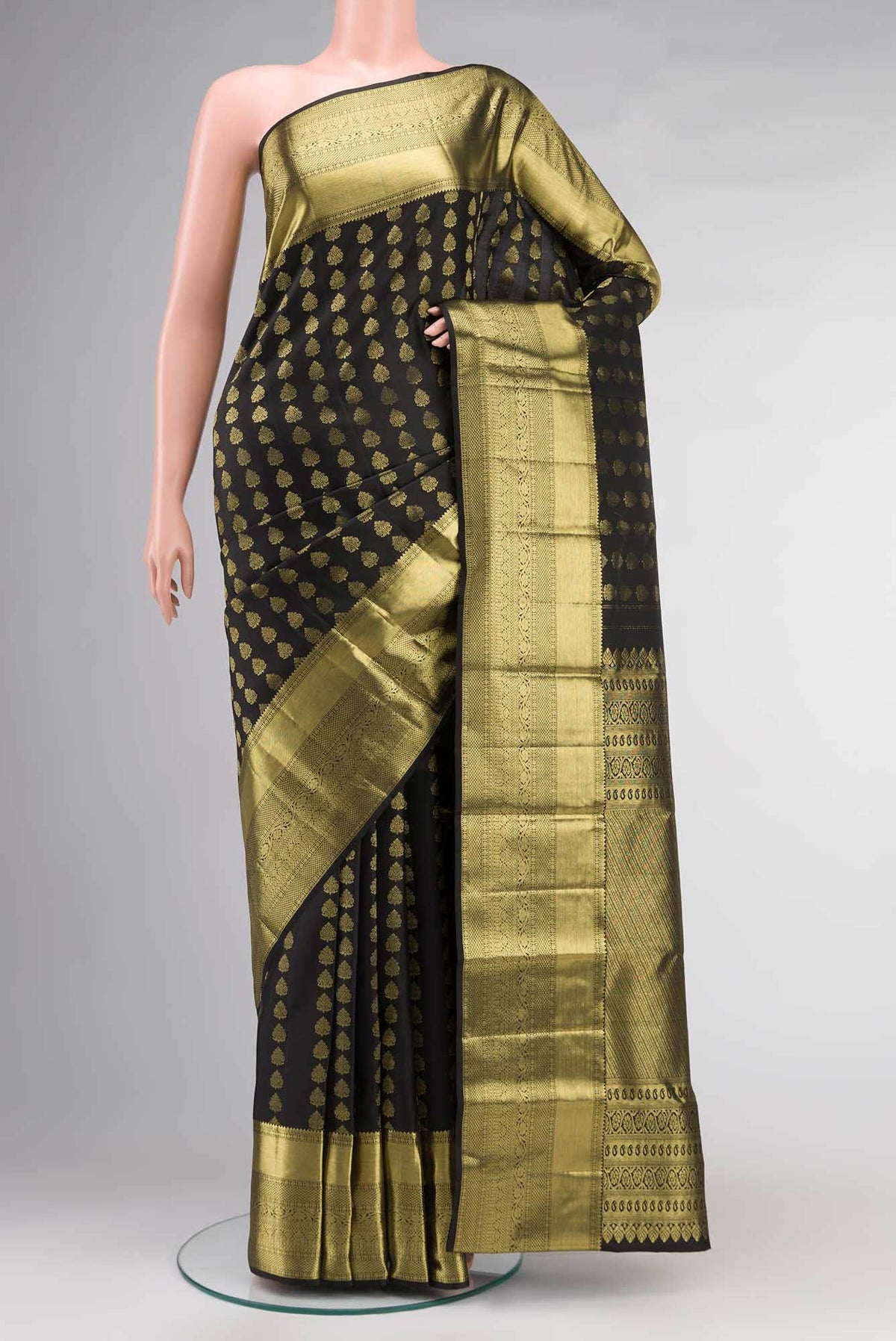 Black Kanchipuram Silk Saree