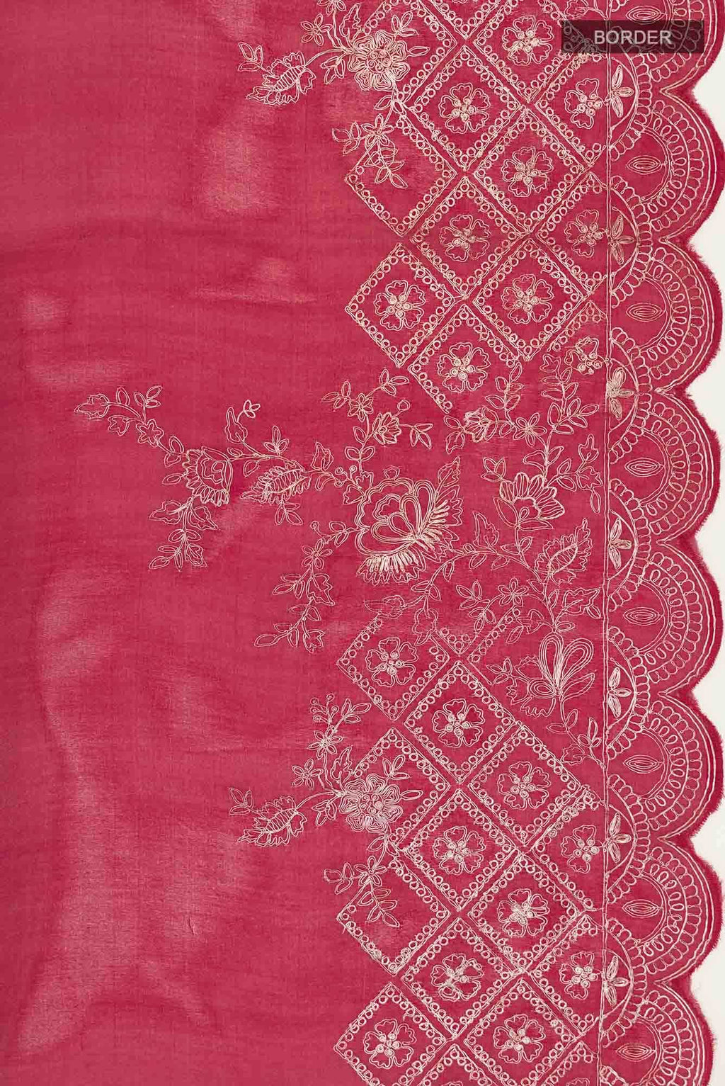 Maroon Organza Silk Saree