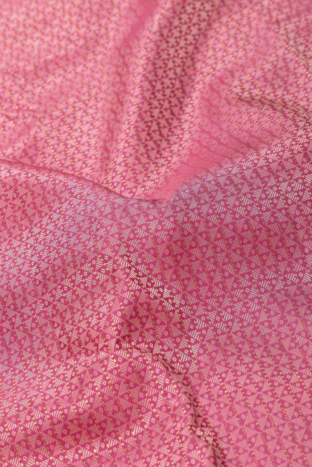 Pure Silk Pure Zari Pink Dual Tone Kanchipuram Saree