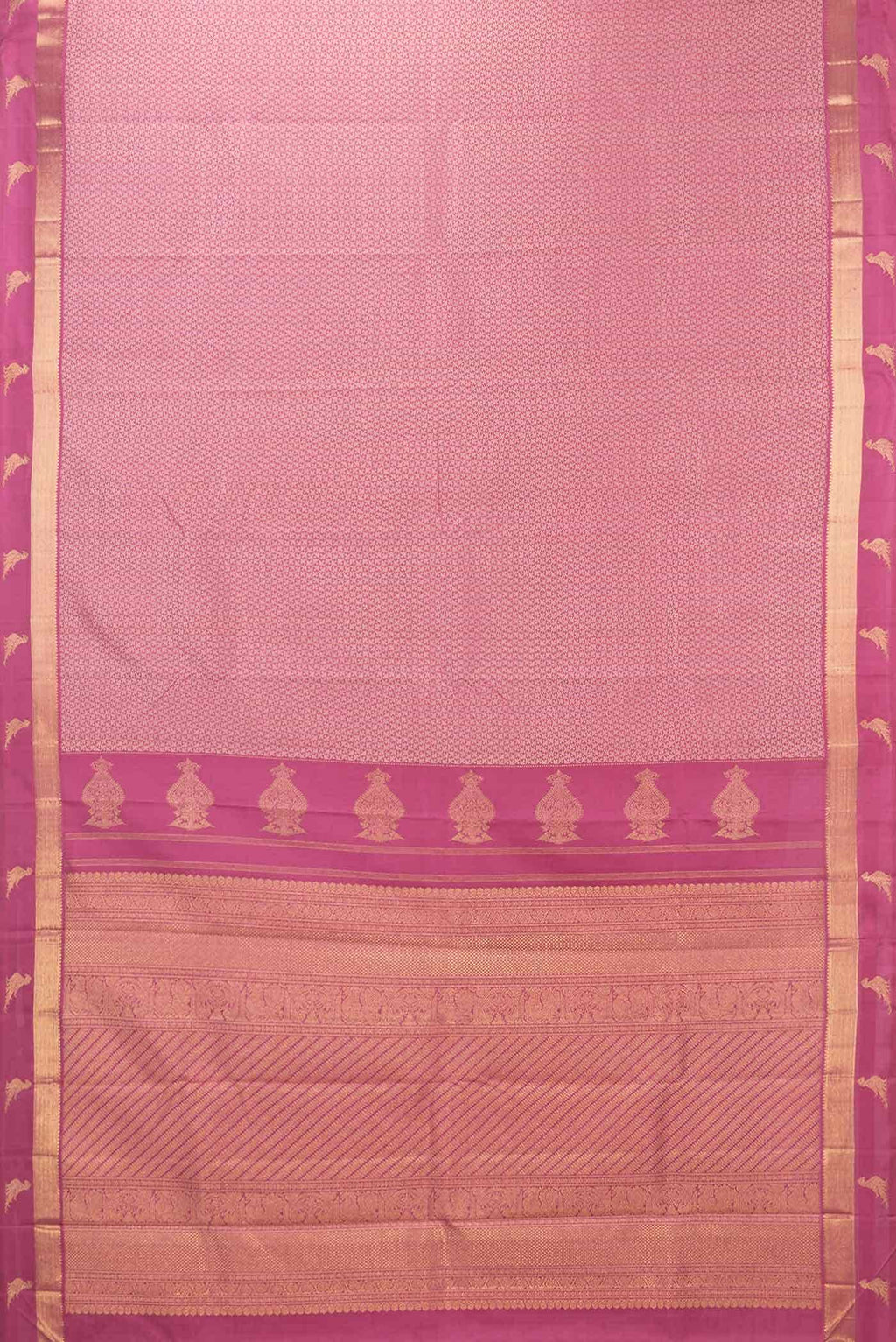 Pure Silk Pure Zari Pink Dual Tone Kanchipuram Saree