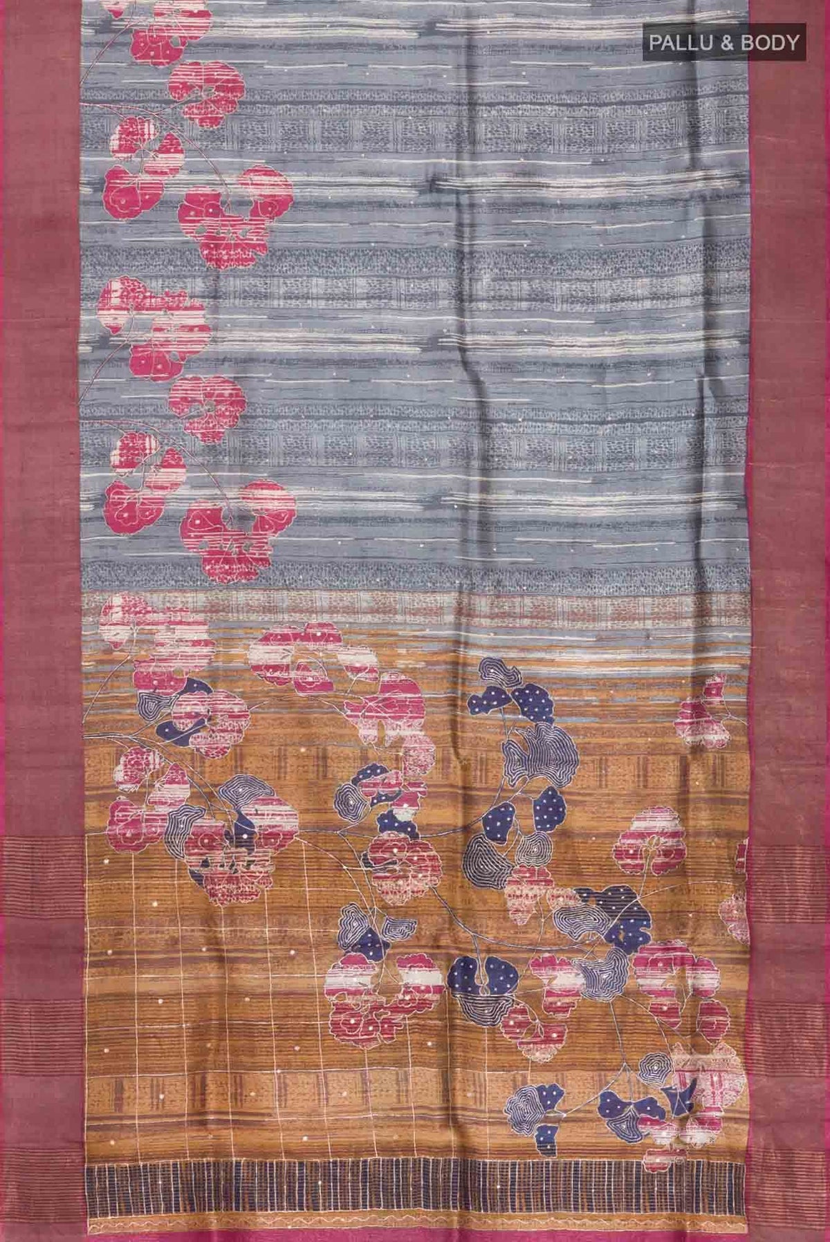Grey Tussar Saree