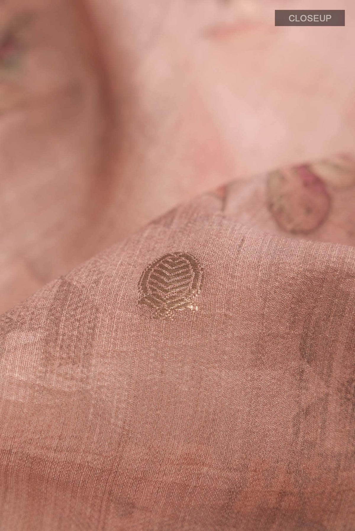 Rose Gold Bhagalpuri Tussar Silk Saree