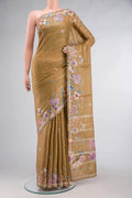 Brown Bhagalpuri Tussar Silk Saree