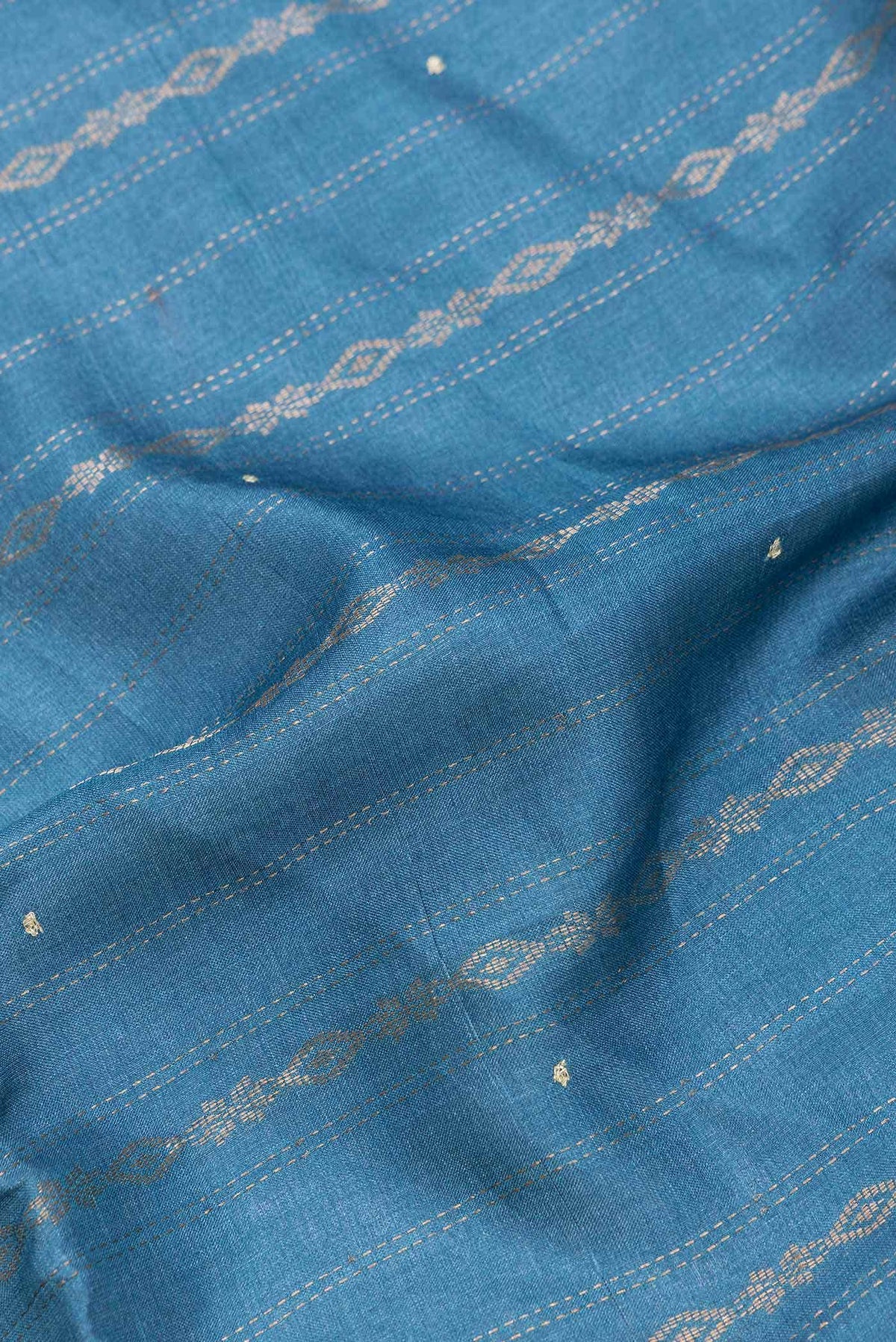 Blue Tussar Silk Saree