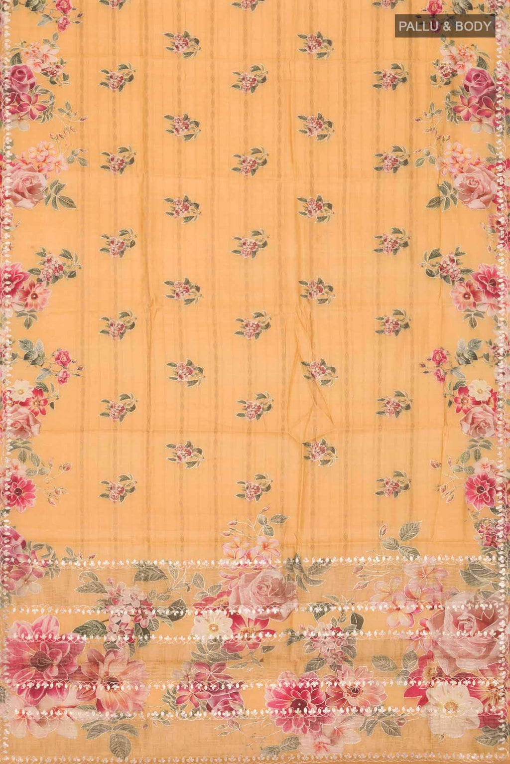 Yellow Bhagalpuri Tussar Silk Saree