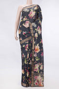 Black Tussar Silk Saree