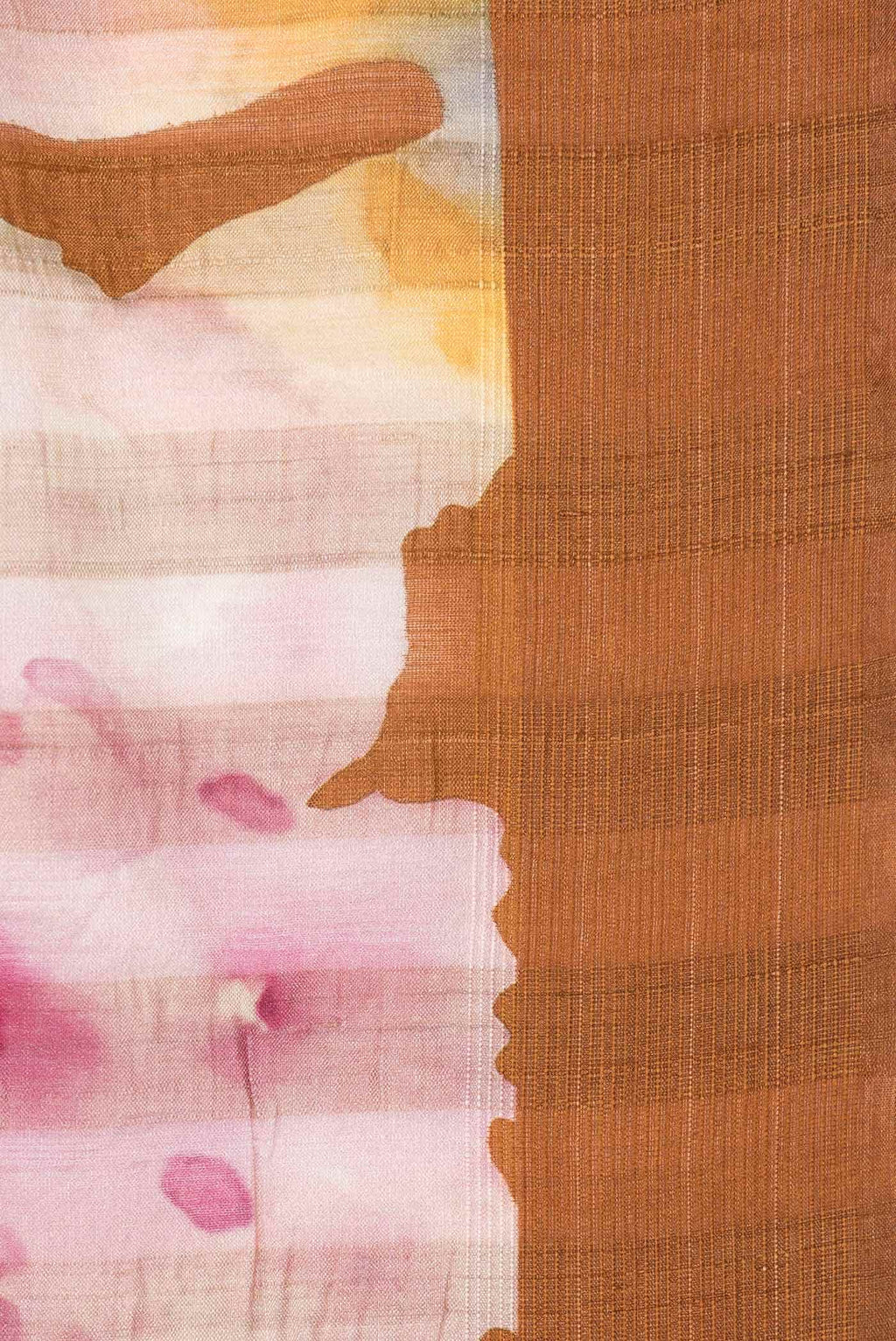 Brown Tussar Silk Saree