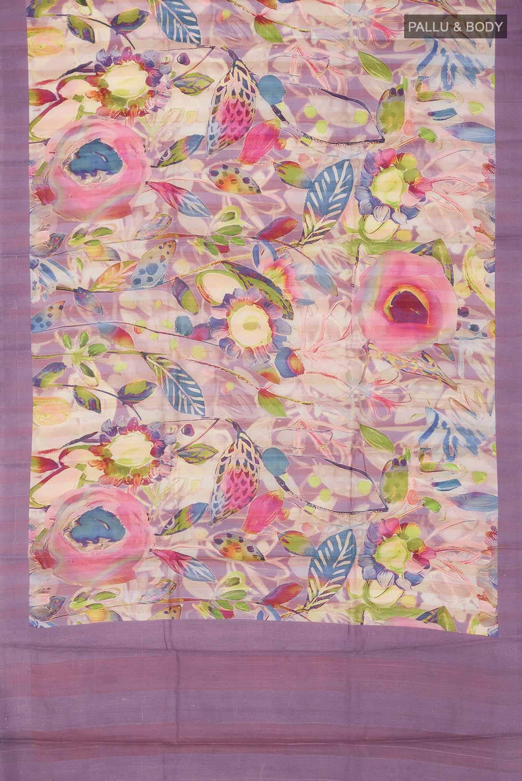 Lavender Bhagalpuri Tussar Silk Saree