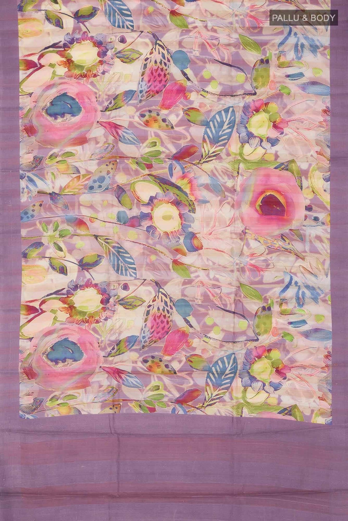 Lavender Bhagalpuri Tussar Silk Saree