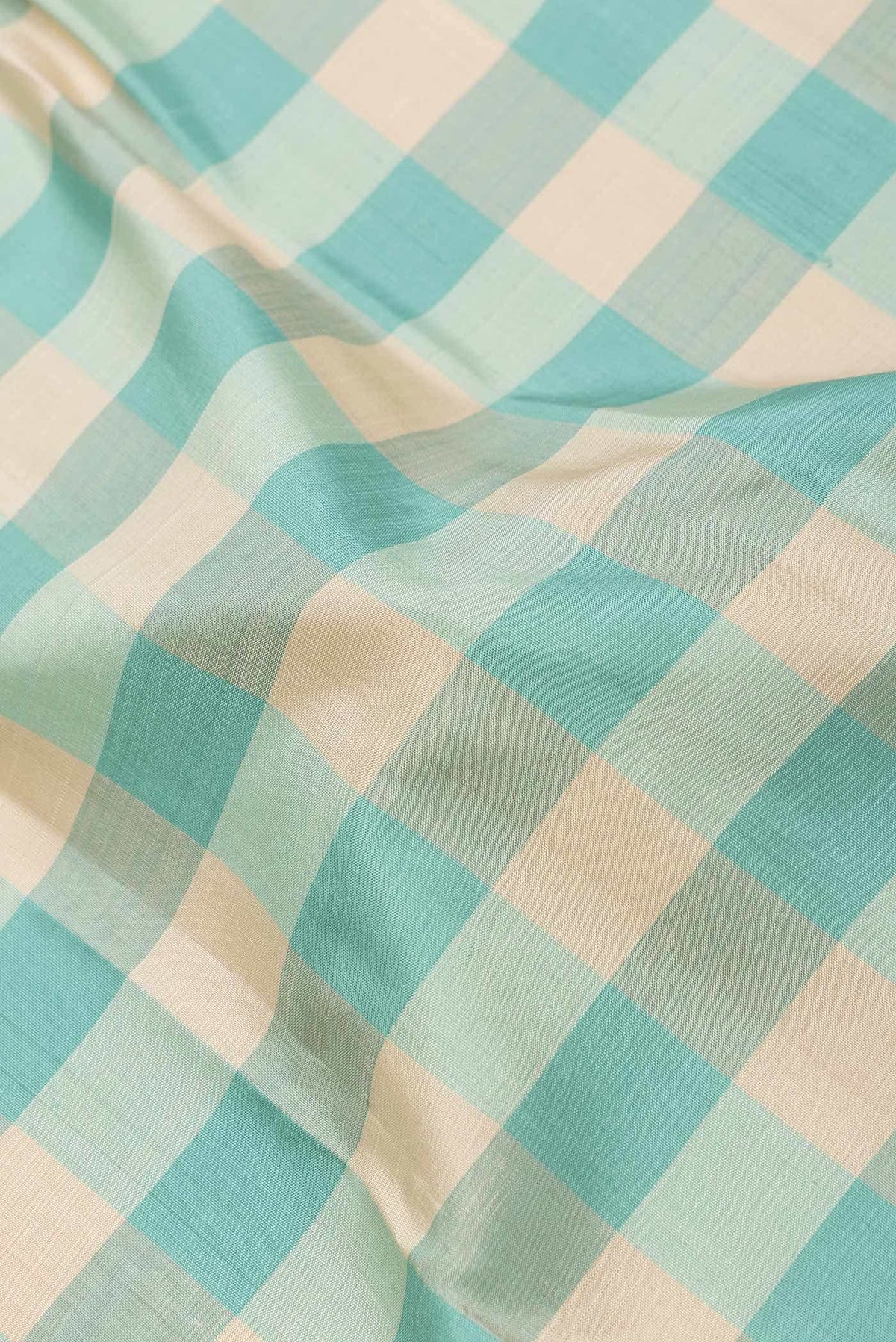 Pure Silk Pure Zari Beige and Sky Blue Dual Tone Kanjivaram Saree