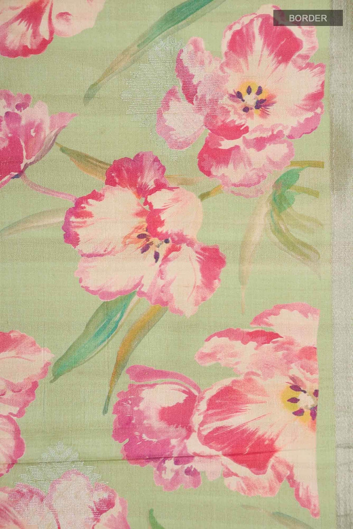 Green Tussar Silk Saree