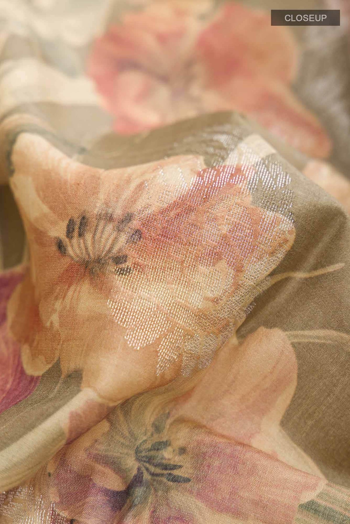 Brown Tussar Silk Saree