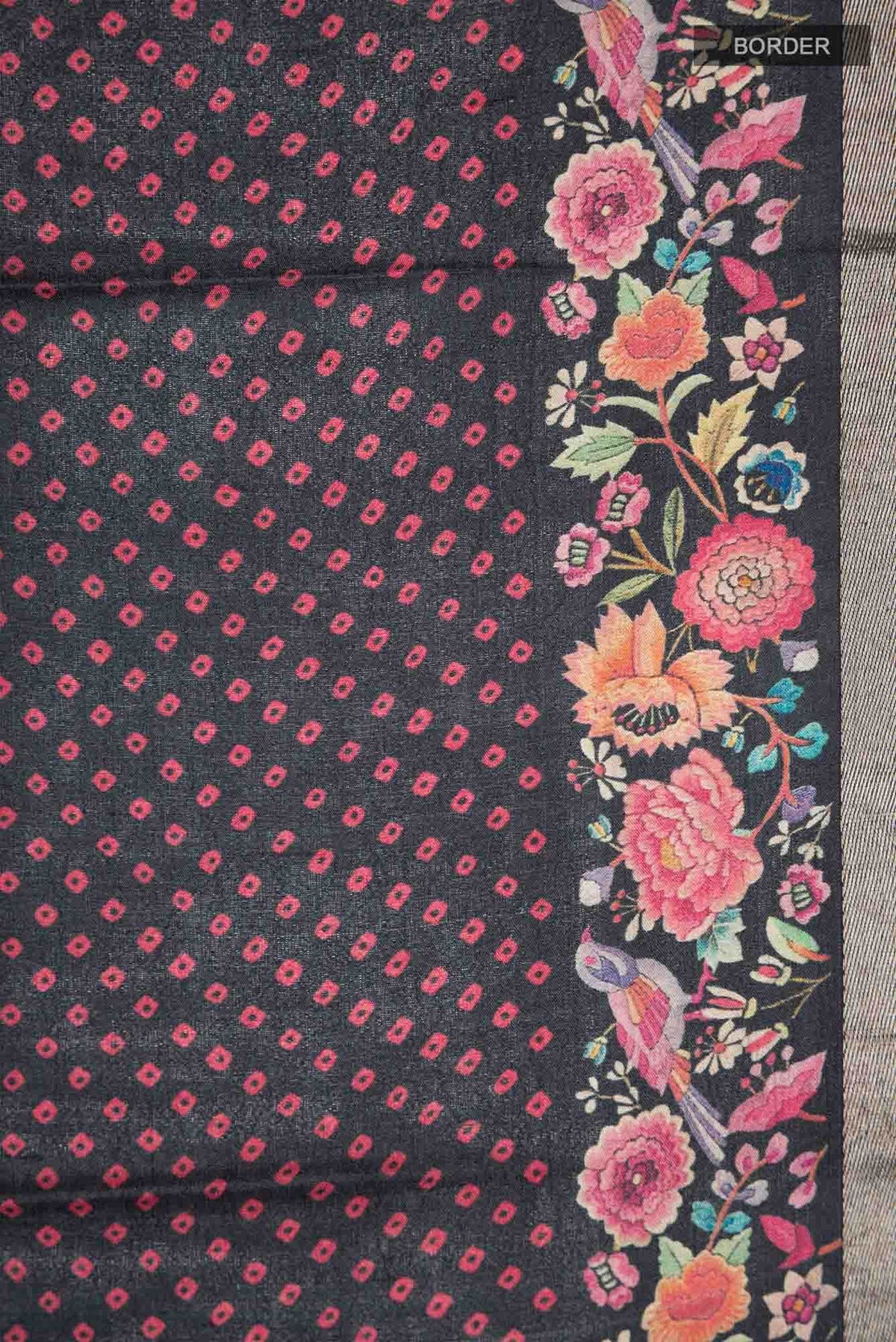 Black Bhagalpuri Tussar Silk Saree