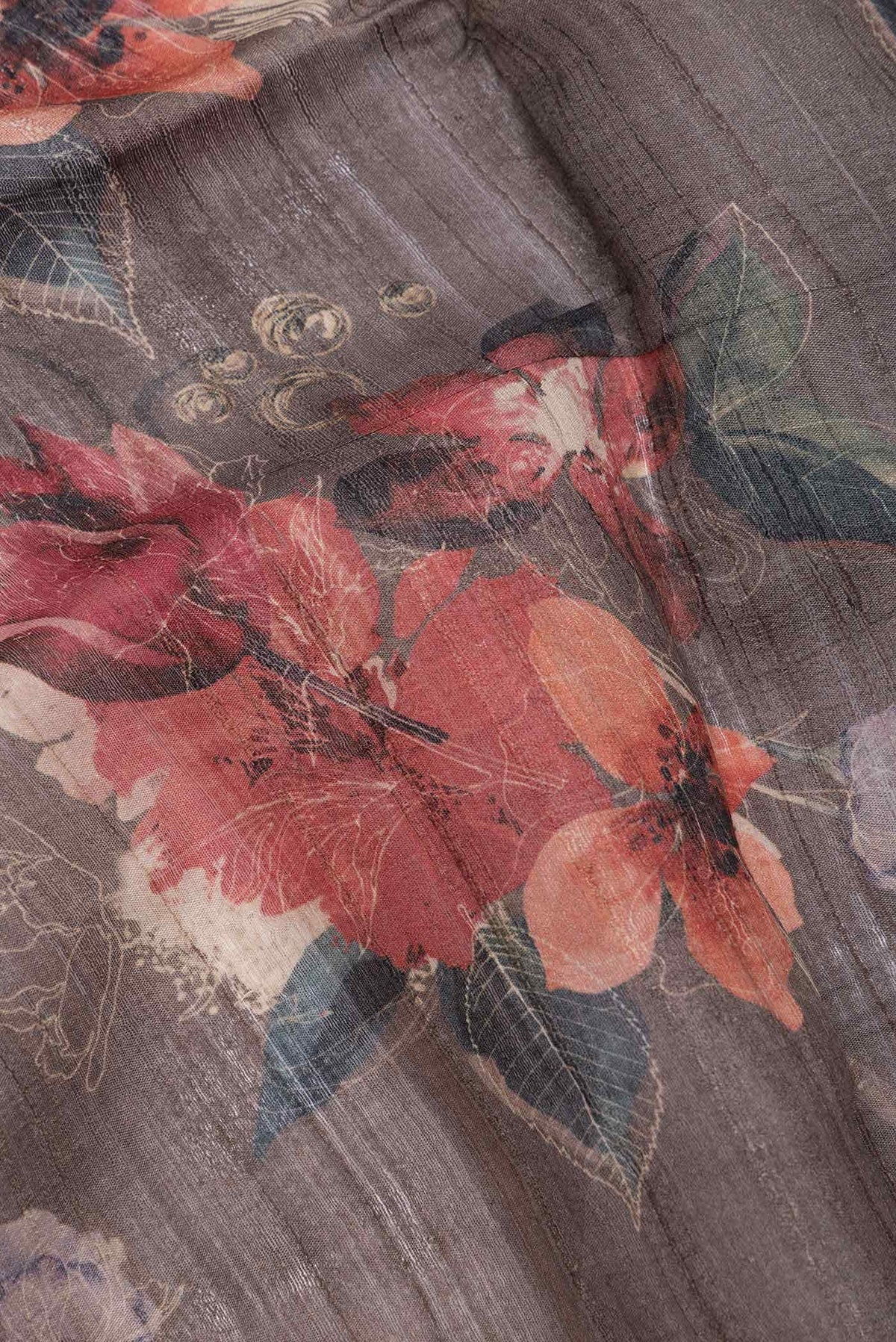 Grey Dual Tone Tussar Silk Saree
