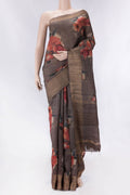 Grey Dual Tone Tussar Silk Saree