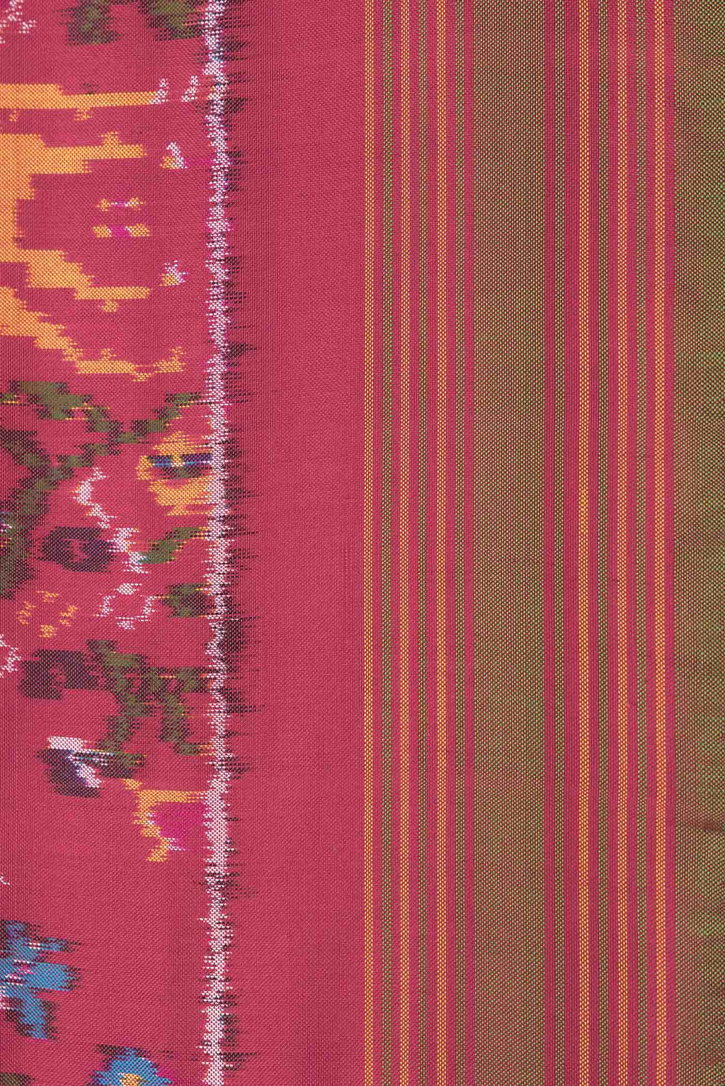 Red Dual Tone Double Ikat Saree