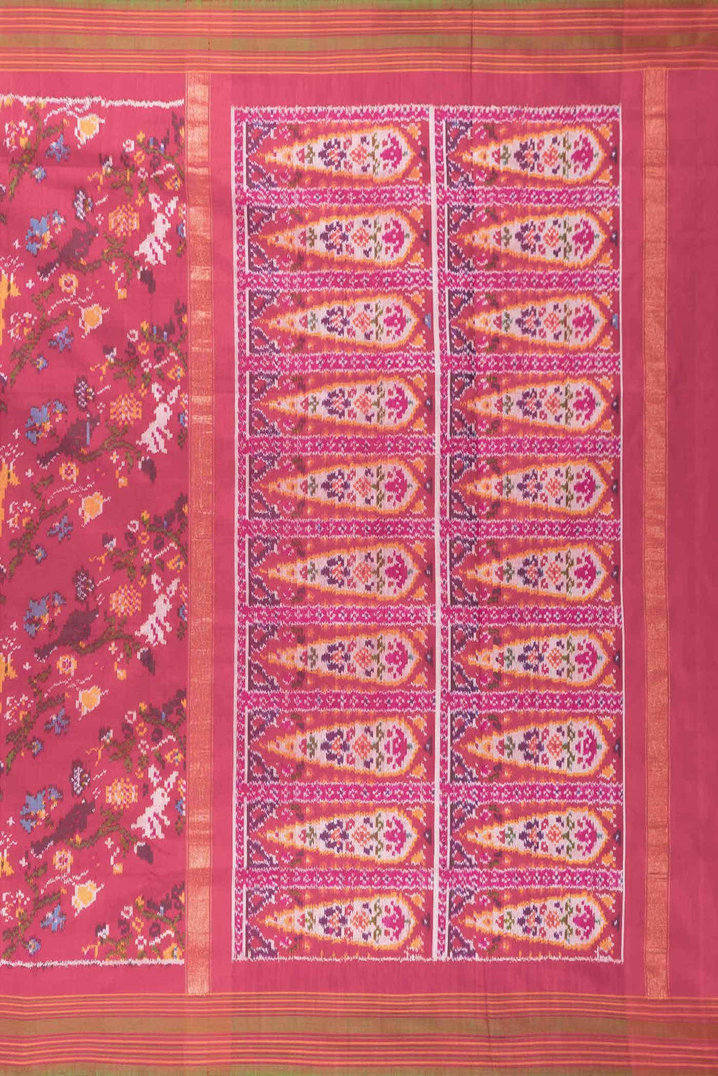 Red Dual Tone Double Ikat Saree