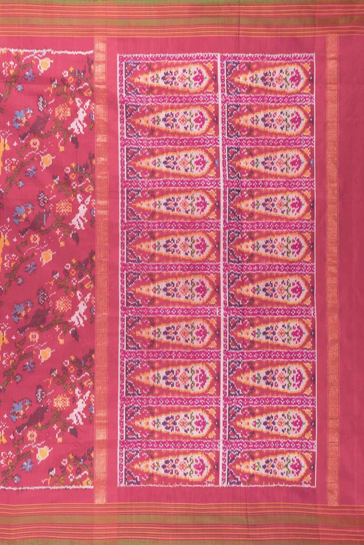 Red Dual Tone Double Ikat Saree