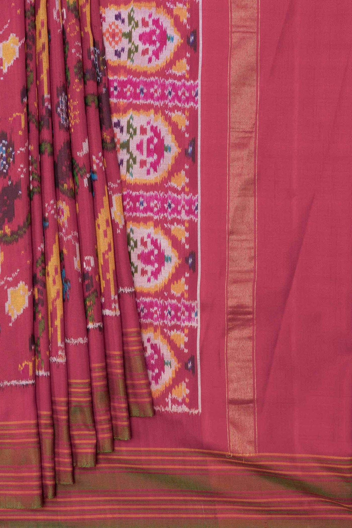 Red Dual Tone Double Ikat Saree