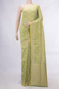 Pista Green Dual Tone Banarasi Silk Saree
