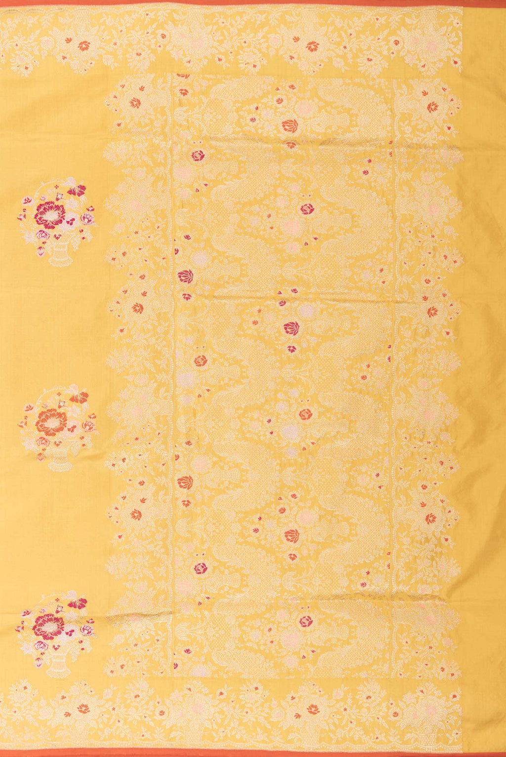 Yellow Dual Tone Banarasi Silk Saree