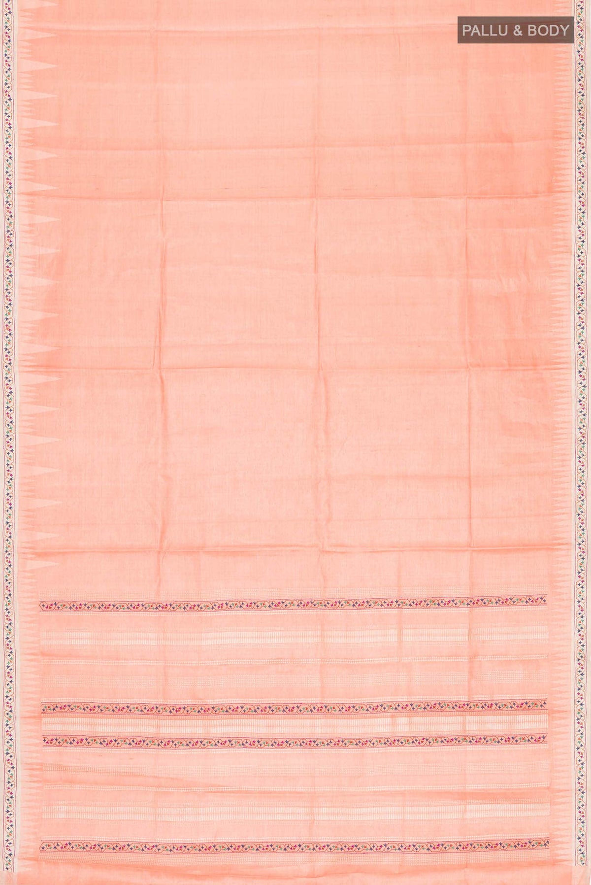 Orange Tussar Silk Saree