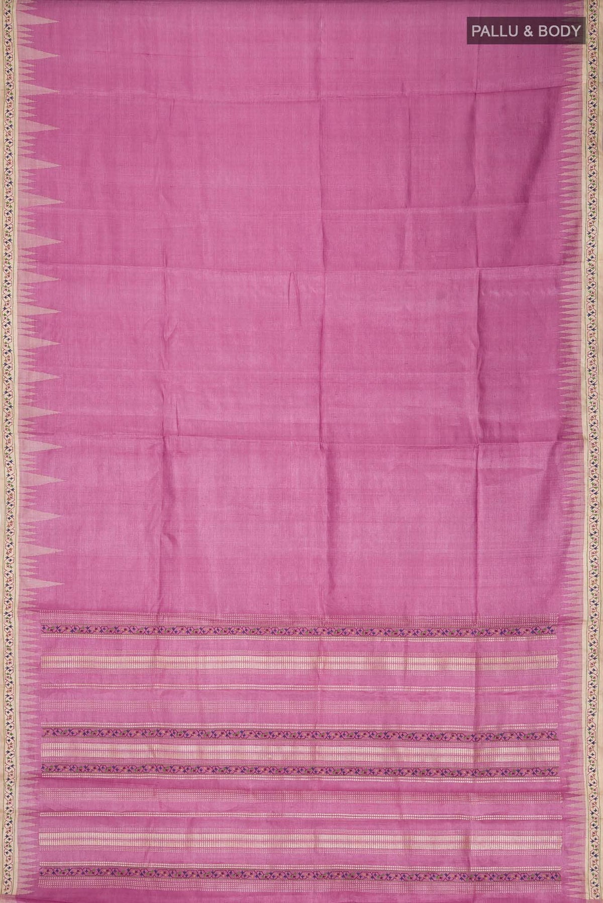 Pink Bhagalpuri Tussar Silk Saree