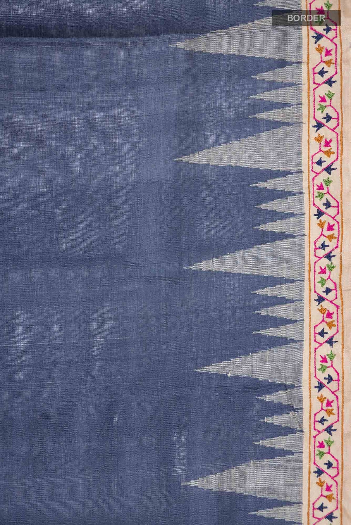 Blue Tussar Silk Saree