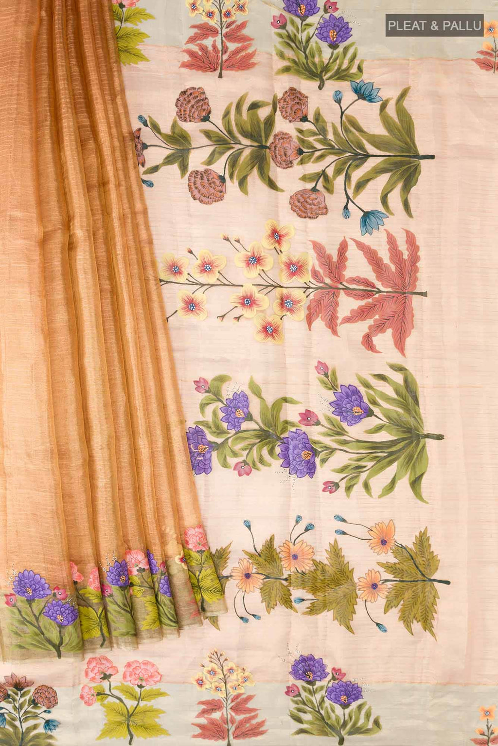 Gold Tussar Silk Saree