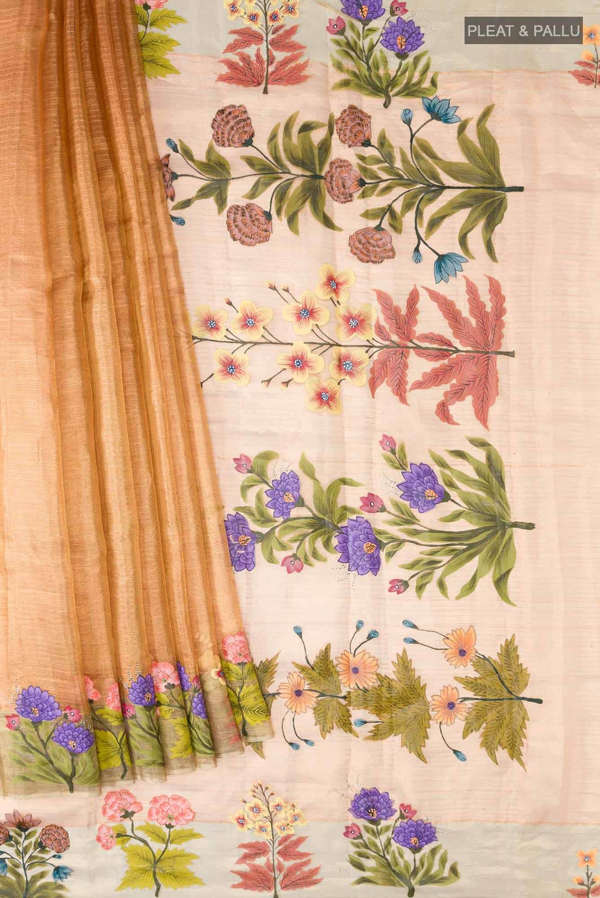 Gold Tussar Silk Saree