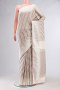Beige Bhagalpuri Tussar Silk Saree