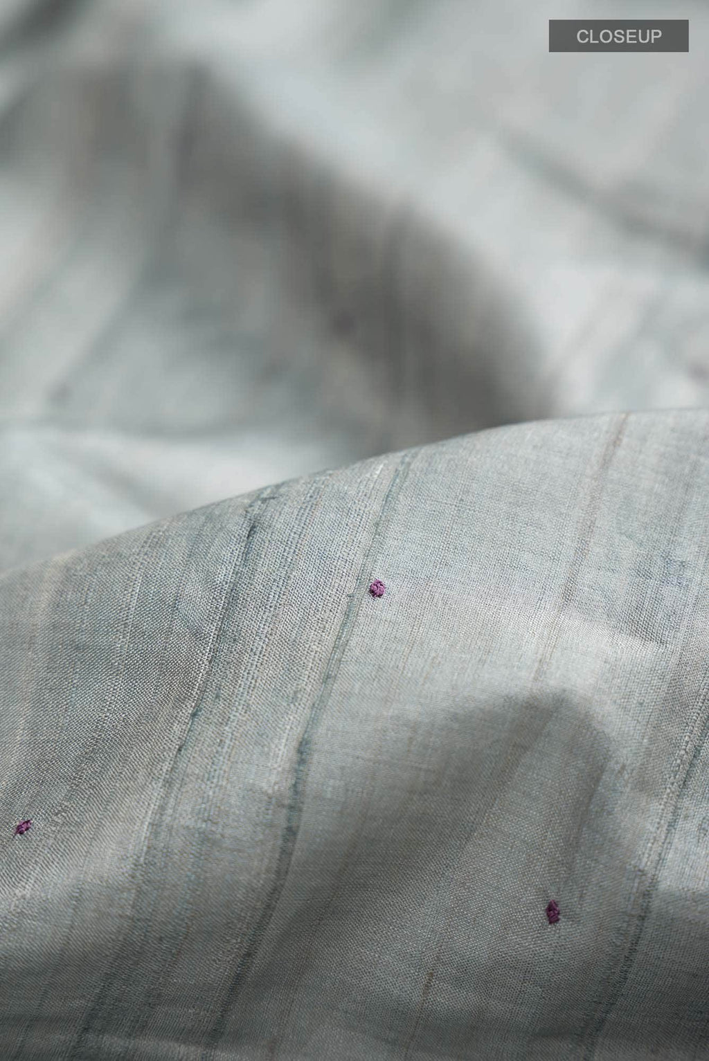 Grey Tussar Silk Saree
