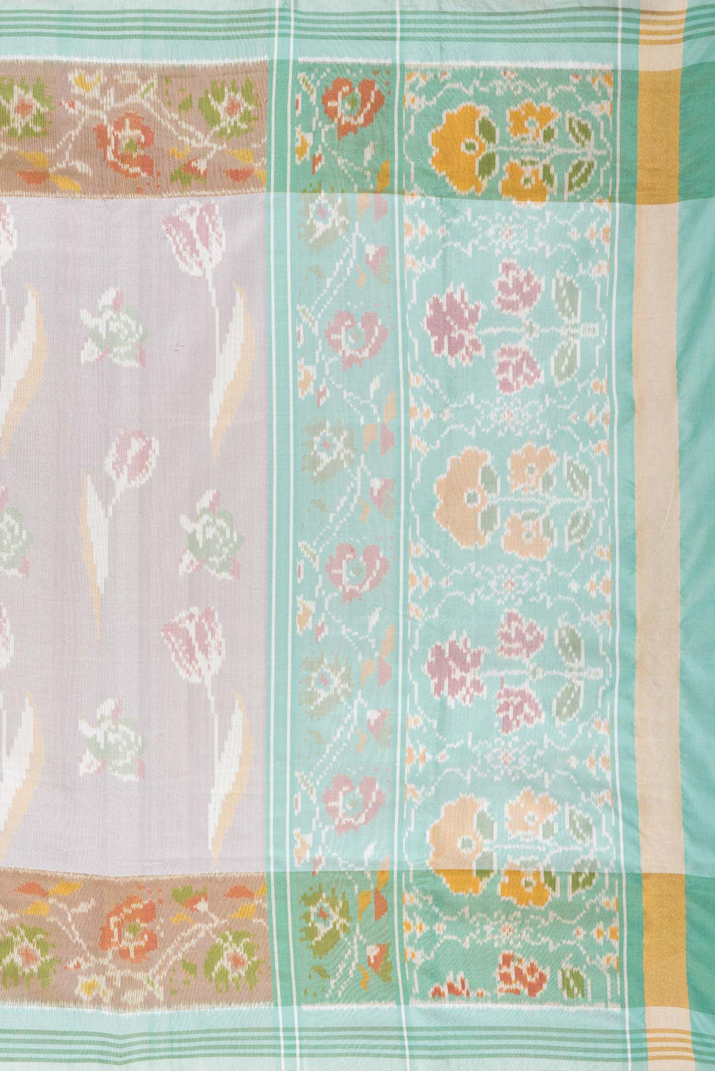 Beige Dual Tone Double Ikat Saree