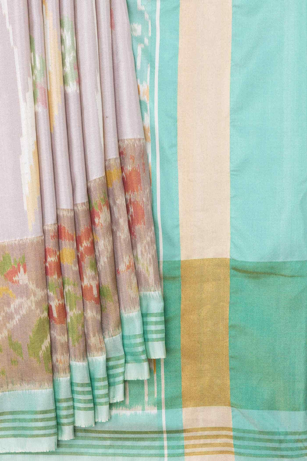 Beige Dual Tone Double Ikat Saree