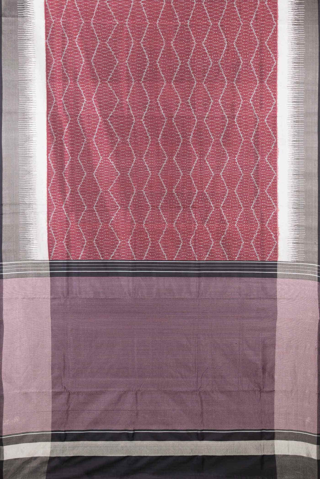 Pure Silk Pure Zari Maroon Dual Tone Double Ikat Saree