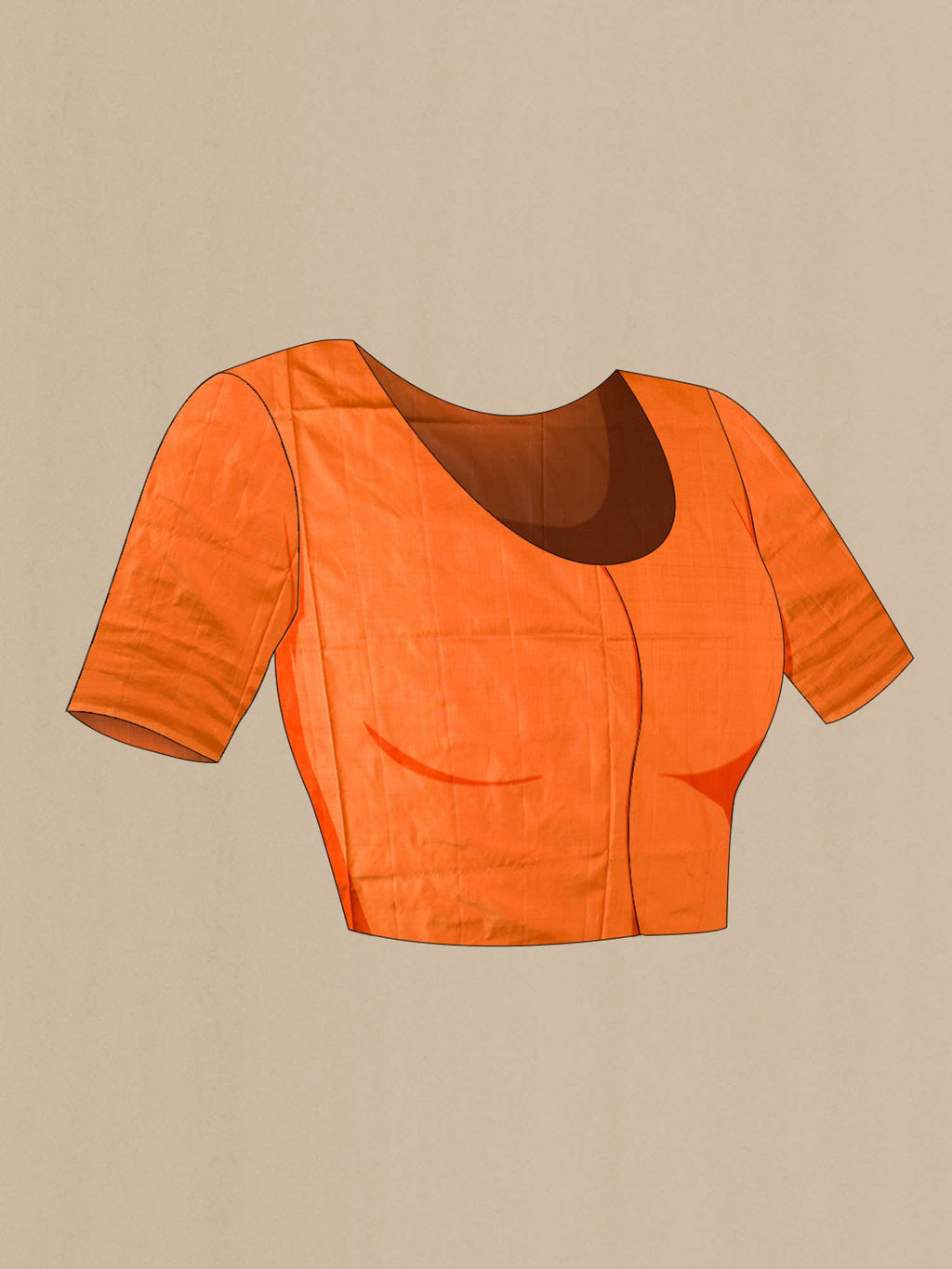 Orange Pochampally Silk Saree