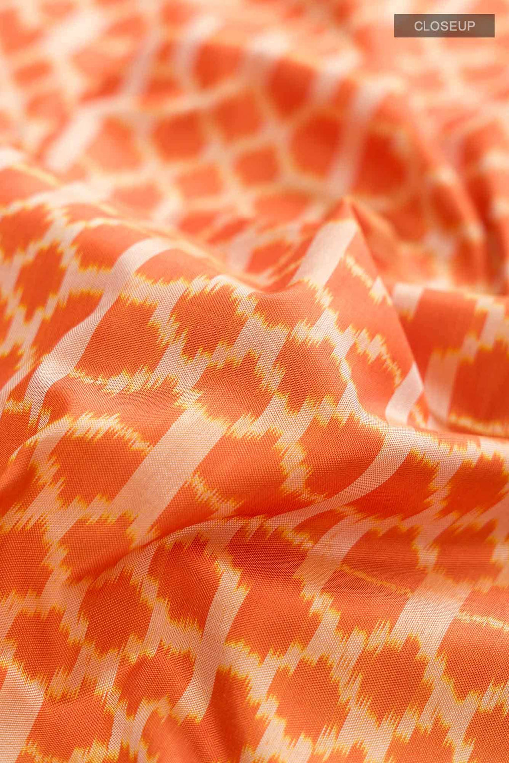 Orange Pochampally Silk Saree