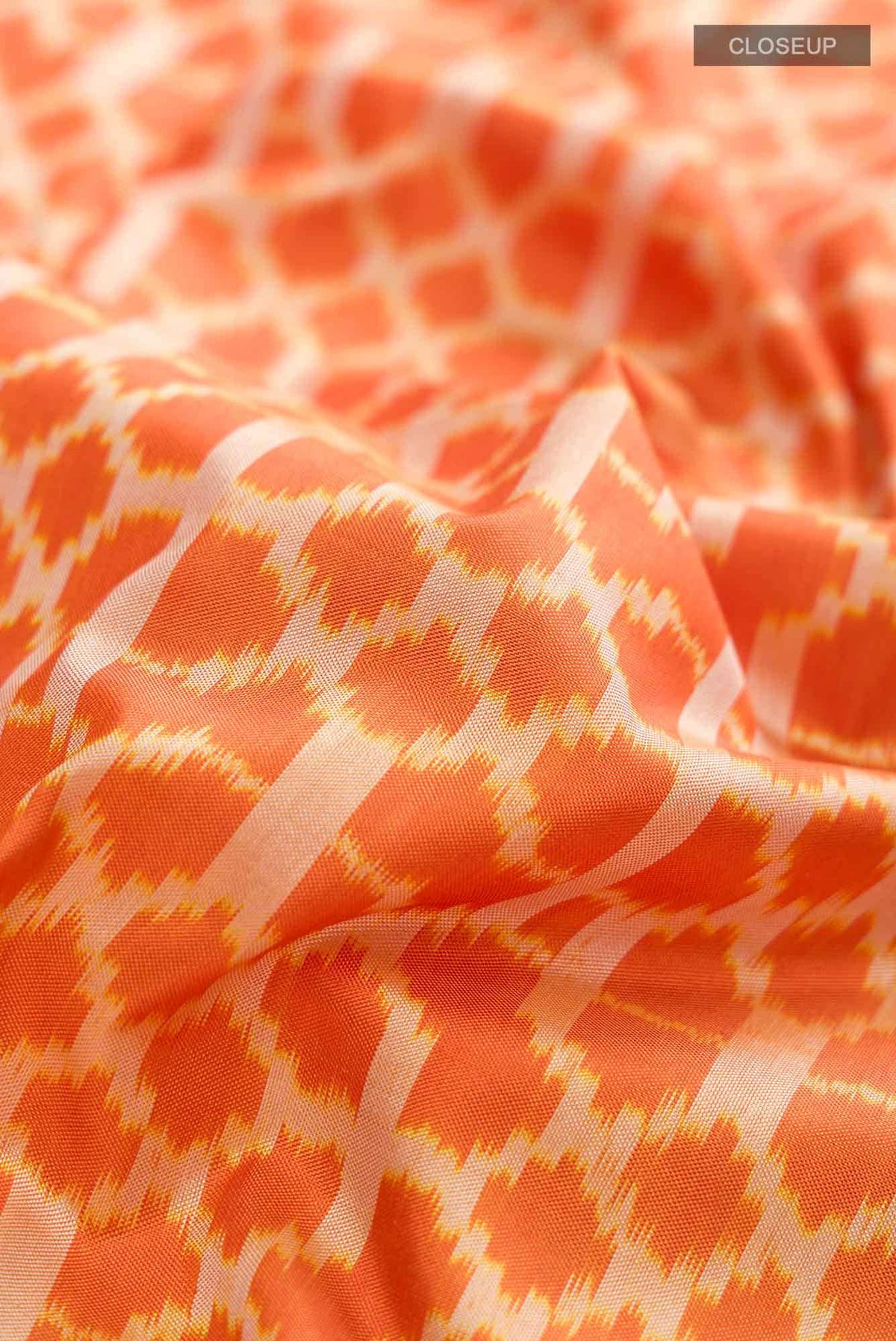 Orange Pochampally Silk Saree